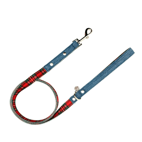 Swag Leash - Denim & Beige Plaid Swag Leash - Denim & Beige Plaid